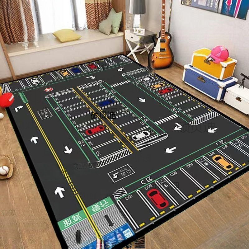 Floor Mat Kidsren's Carpet Crawling Mat City Traffic Scene Game Toy Blanket Road Track Parking Lot Metabo