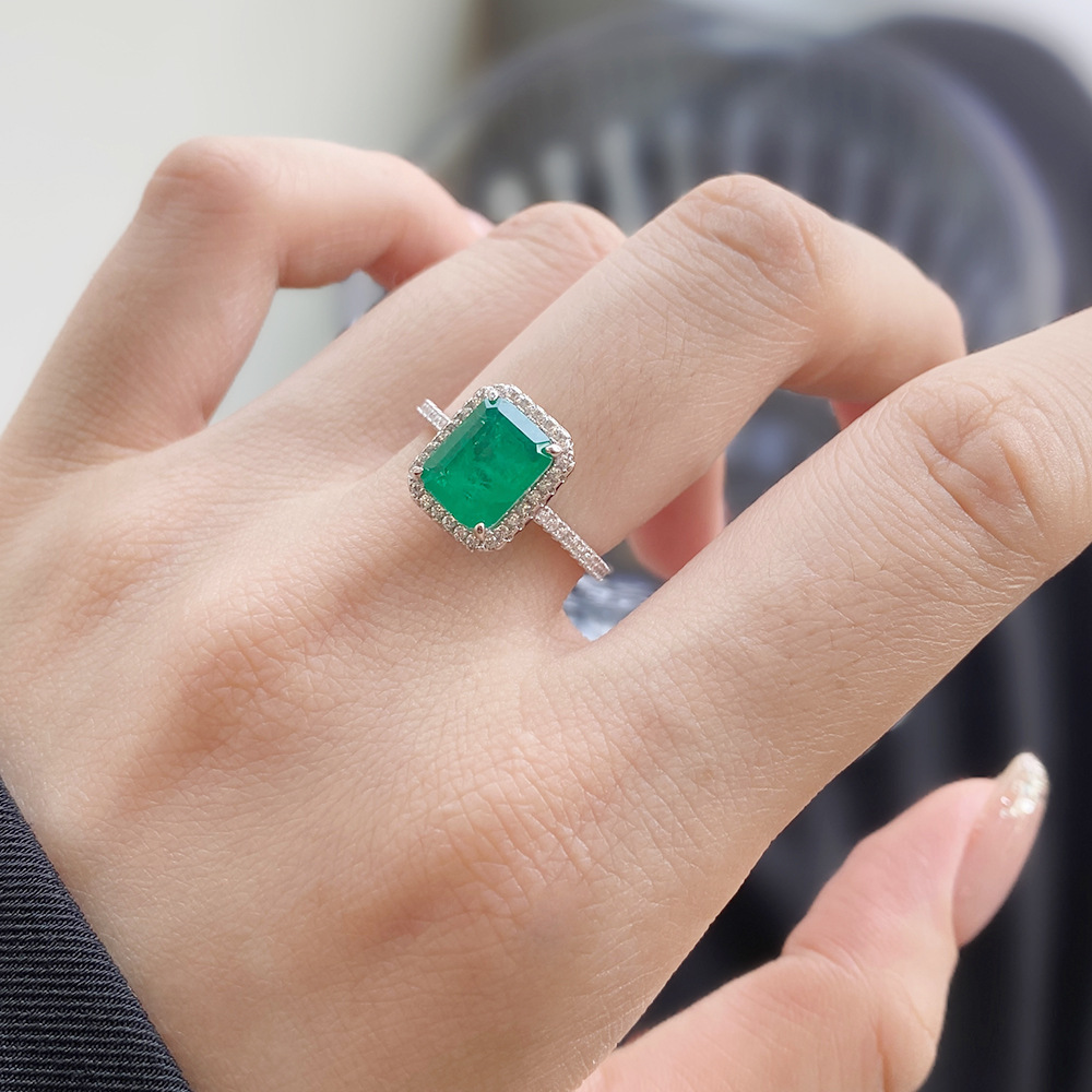 Fashion Geometric Sterling Silver Inlay Zircon Rings 1 Piece