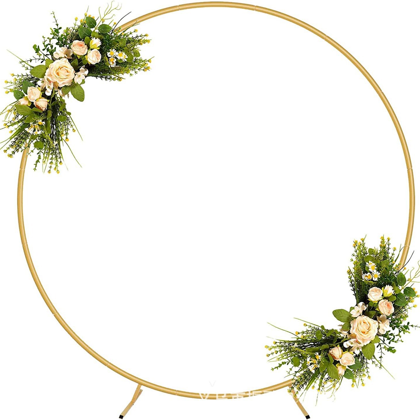 Anillo de boda globos arco estante de flores fondo hierro forjado un solo poste puerta de flores estante de escenario adornos circular props de boda