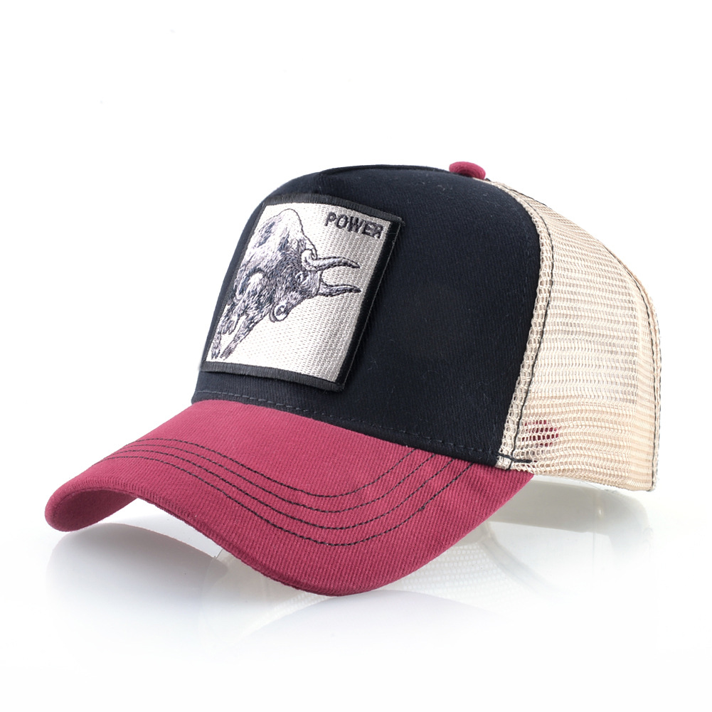 Bestickte Baseballkappe mit Tiermotiven, Unisex, Hip-Hop-Mesh-Cap, Streetstyle-Truckerkappe für Damen und Herren_voghion.com