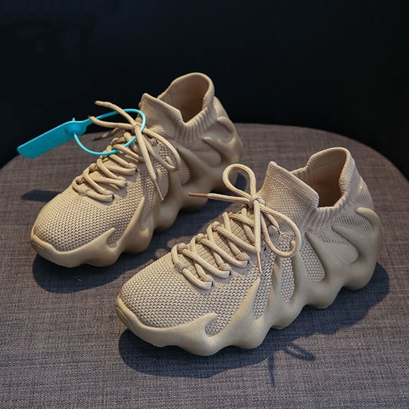 Zapatos inferiores de pulpo marrón tierra 2023 nuevos zapatos populares de coco 450 calcetines volcánicos zapatillas de deporte de malla