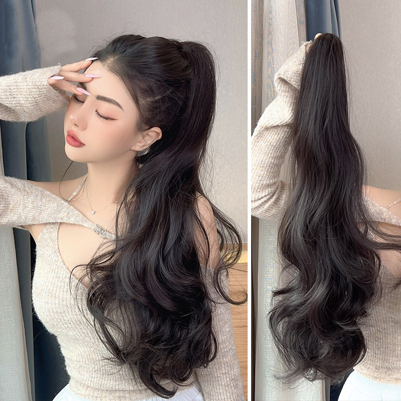 Conni Wavy Large Ponytail Wig for Women - Natural Long Curly Hair with Clips, Perfect for Fashion and Styling