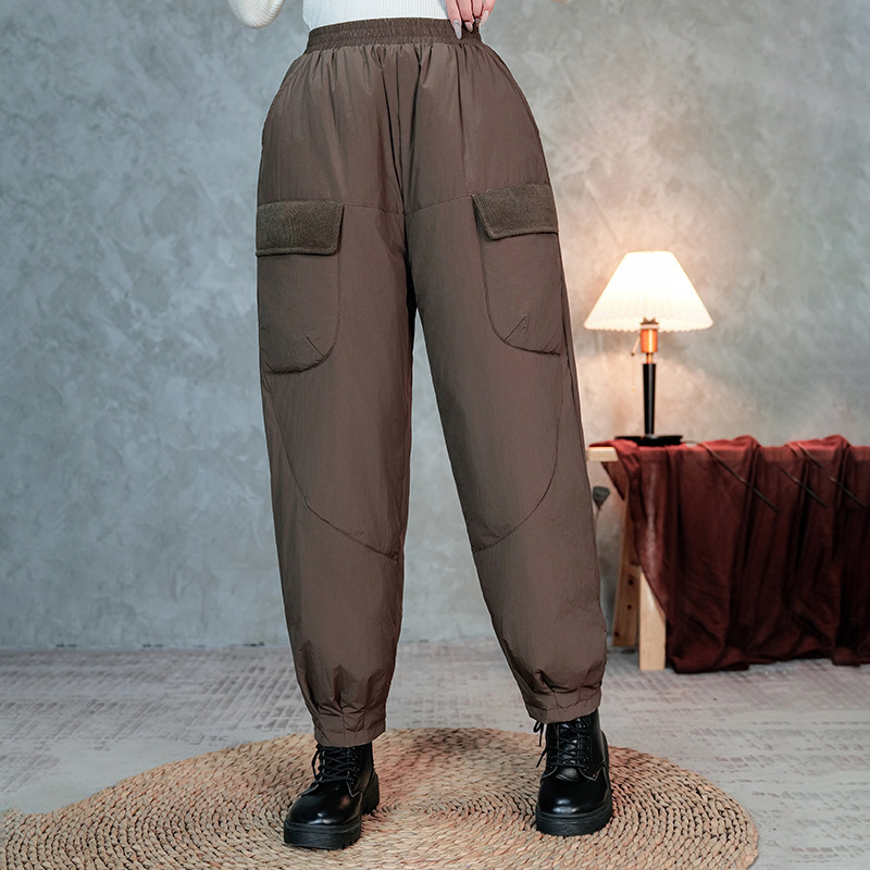 Otoño y invierno nuevos pantalones de algodón blancos de plumas de invierno para mujeres -40 grados a prueba de frío Harbin pantalones de algodón noreste image 6