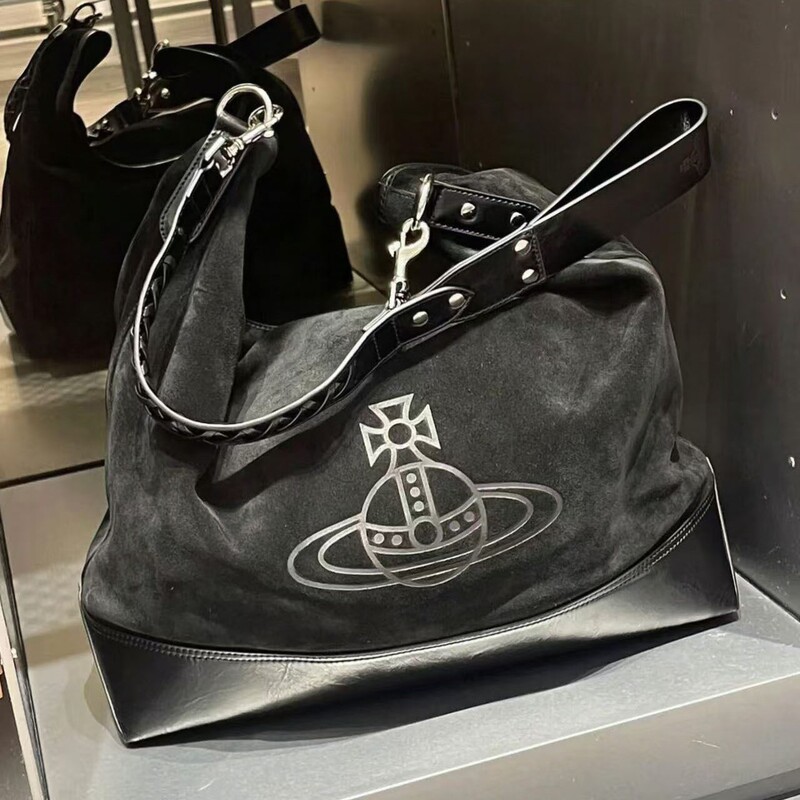 Empress Dowager hobo Saturn suede tote bag hobo bag punk style large capacity one-shoulder underarm diagonal bag