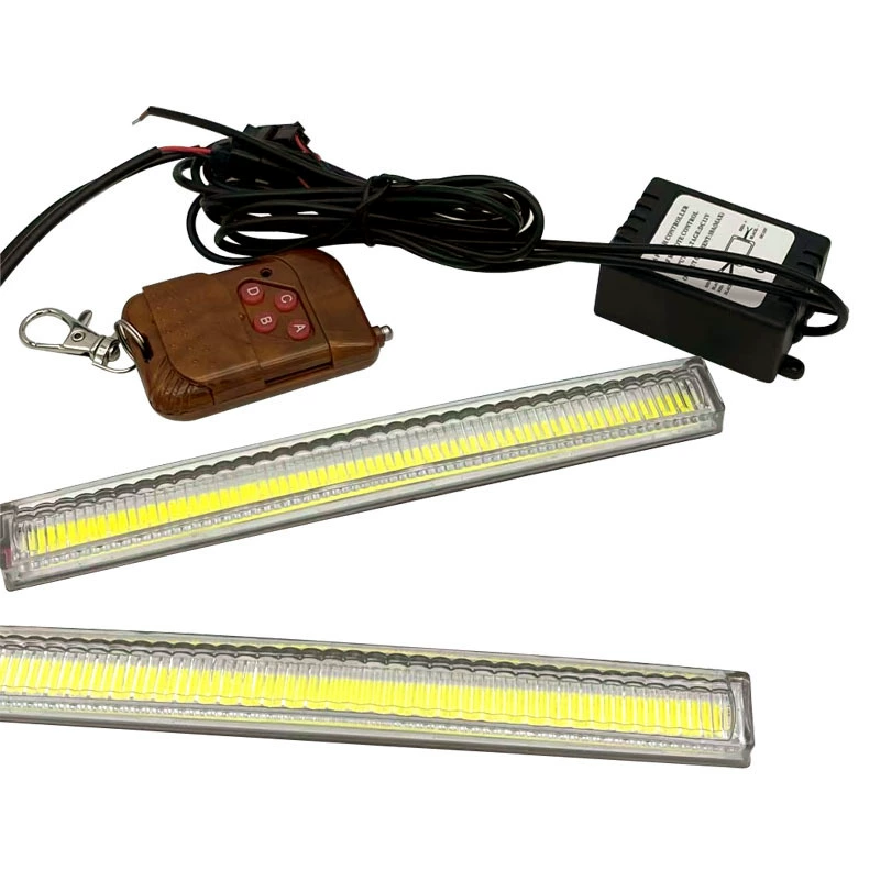 Модификация автомобиля подсветка светодиодной световодной полосы в сетке дневные ходовые огни управление вспышкой один-два дневные ходовые огни