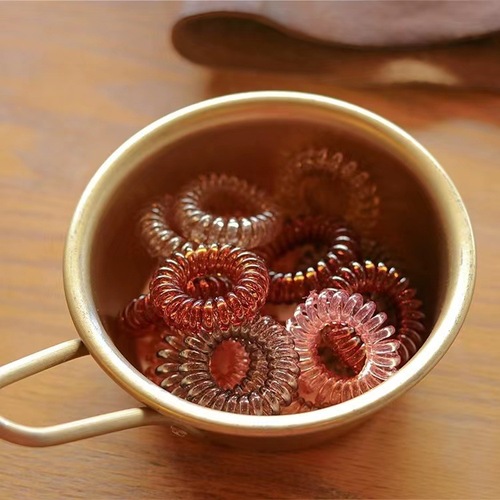 Transparent small phone ring hair rope, simple and versatile, colorful, non-damaging hair ring, high elasticity, simple hair accessory