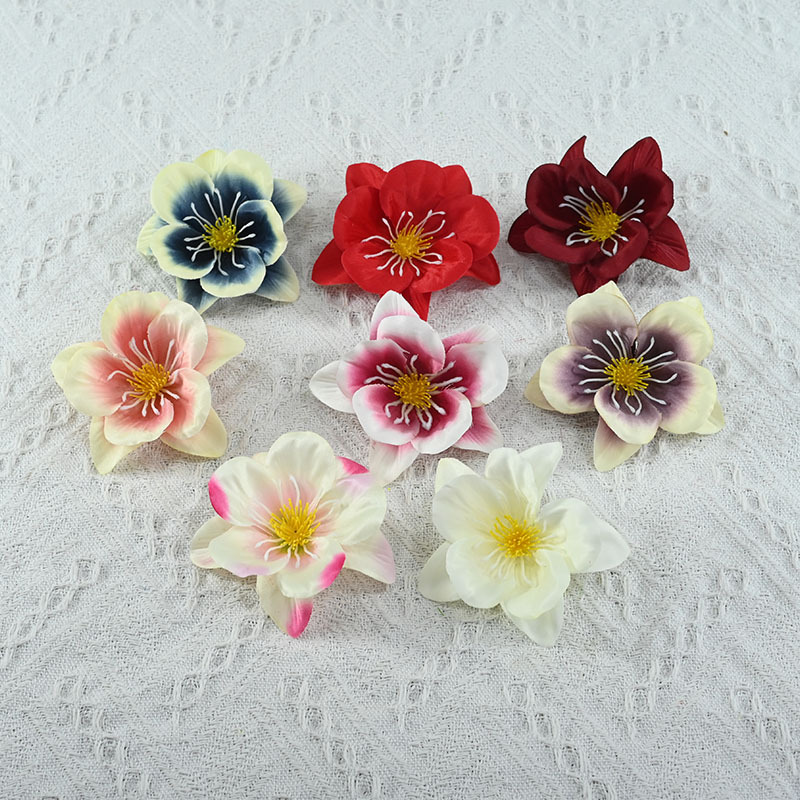 Fábrica de flores de magnolia simulada al por mayor gran precio excelente corona hecha a mano de bricolaje fondo decorativo pared de flores flores artificiales
