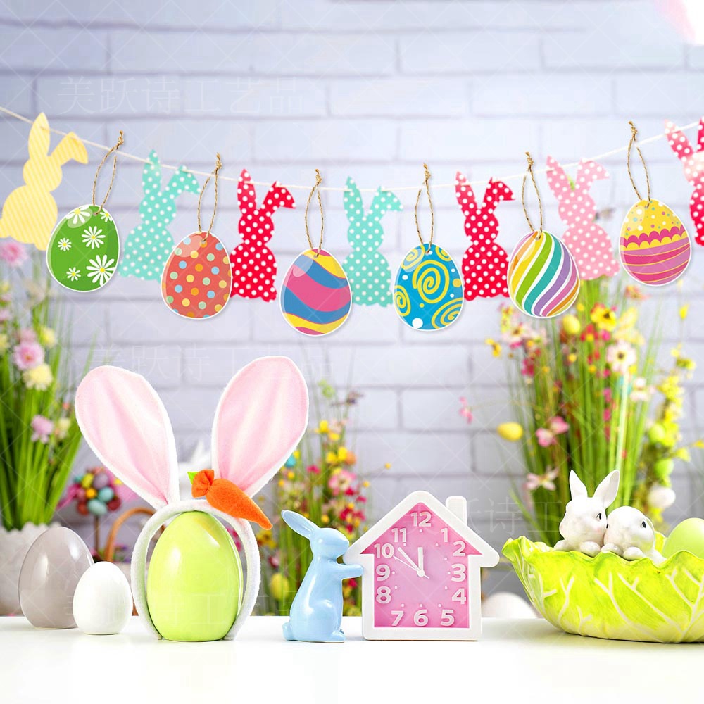 Nuevo Pascua decoración huevo colgante adorno conejo carnaval fiesta decoración huevo pequeña etiqueta colgante