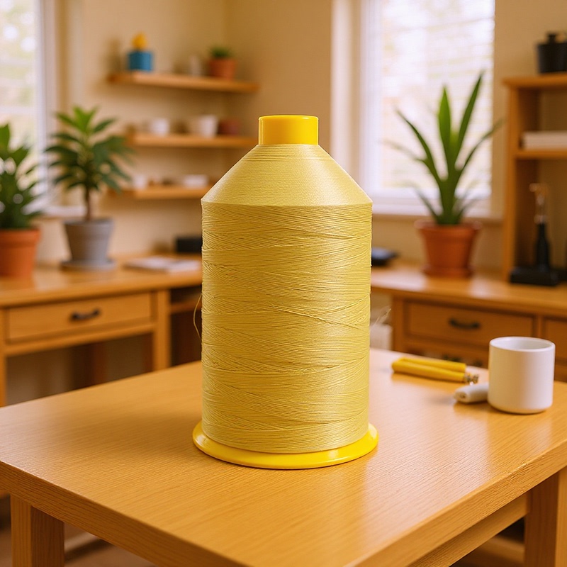400D Yellow Aramid Filament Sewing Thread, High Strength, High Modulus, High Temperature Resistance, Flame Retardant, Non-Drip, Melt-Resistant, Acid and Alkali Resistant