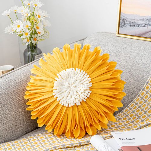 Internet celebrity ins style sunflower pillowcase small daisy flower bedside cushion office sunflower flower pillowcase