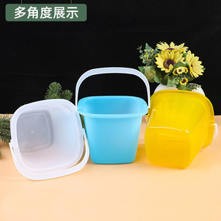 Small red bucket plastic bucket with handle square bucket small size paint paint children's painting graffiti toy bucket