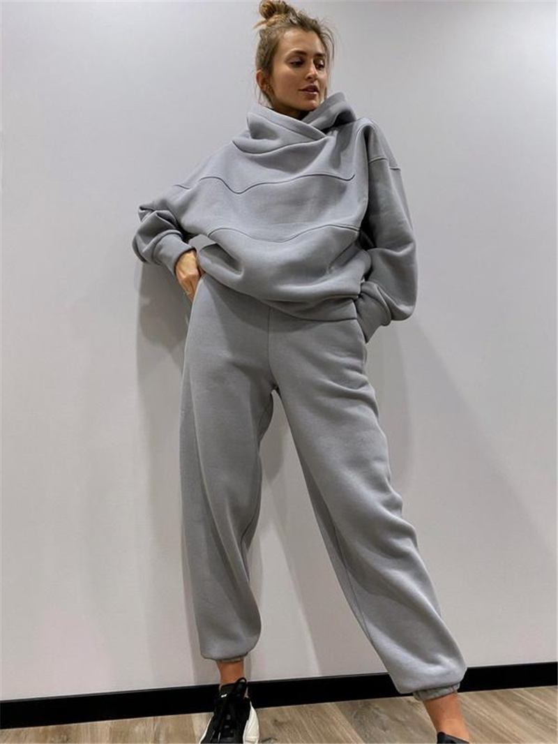 Sudadera informal de comercio exterior para mujer, traje de dos piezas de cuatro piezas, otoño e invierno_voghion.com