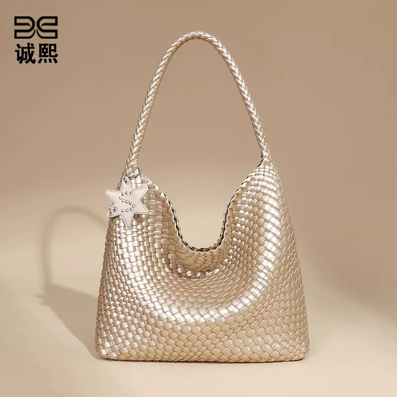 韩版大容量子母托特包手工编织包包通勤腋下单肩包简约时尚手提包