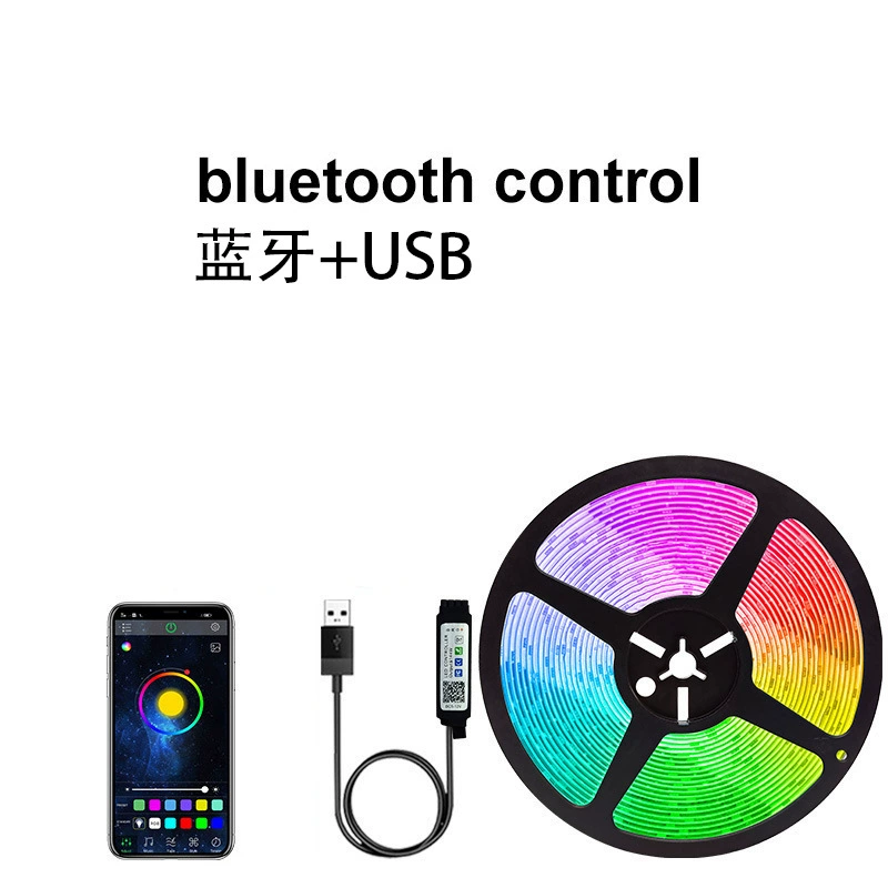 Светодиодная световая лента RGB, 5V/12V, пультик и Bluetooth управление, длина от 1 до 20 м