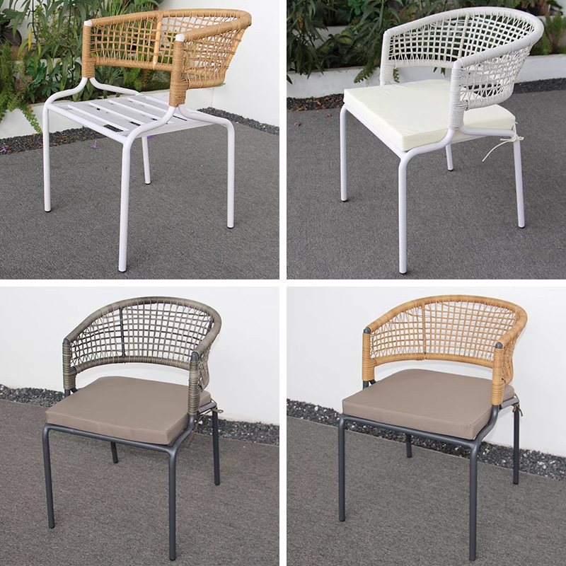 Sillas al aire libre nórdicas patio al aire libre villa silla de jardín silla de relajación silla de comedor de aluminio de caña