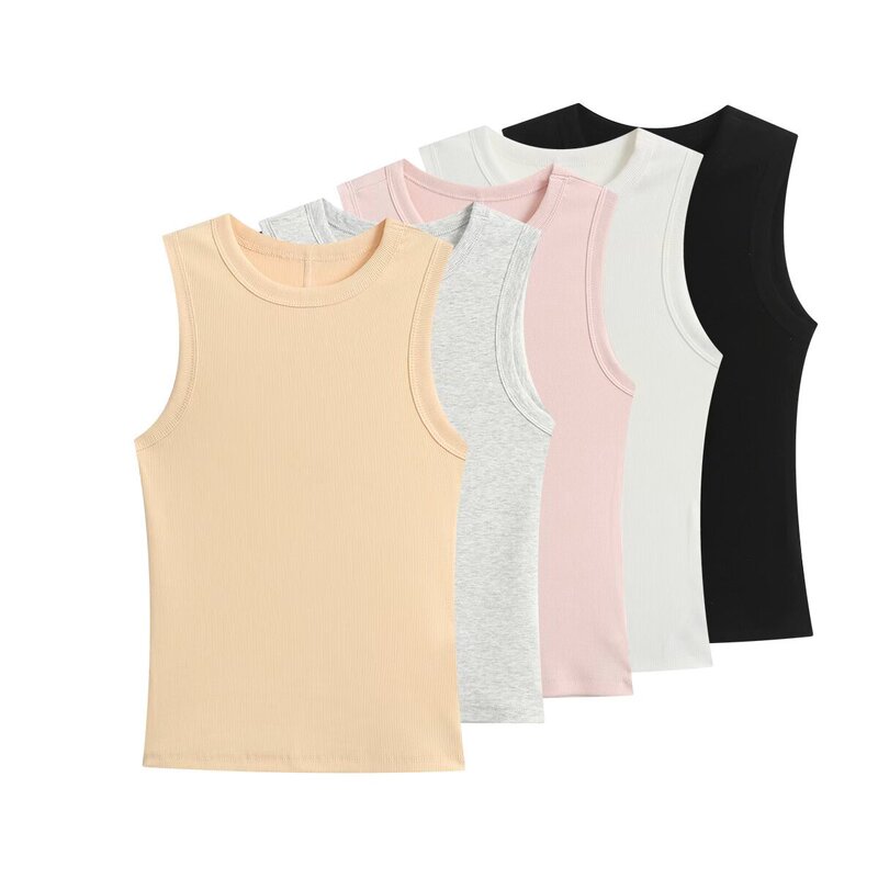 Taop&Za Women's Clothing 2026 Summer New Style Sleeveless Round Neck Solid Color Ribbed Camisole Top 3253330 Taop&Za Women's Clothing 2026 Summer New Style Sleeveless Round Neck Solid Color Ribbed Camisole Top 3253330