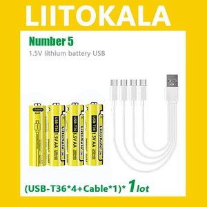 Эксклюзивная трансграничная поставка зарядного аккумулятора LiitoKalaUSB-T361,5V Type-c, зарядный кабель от 1 до 4