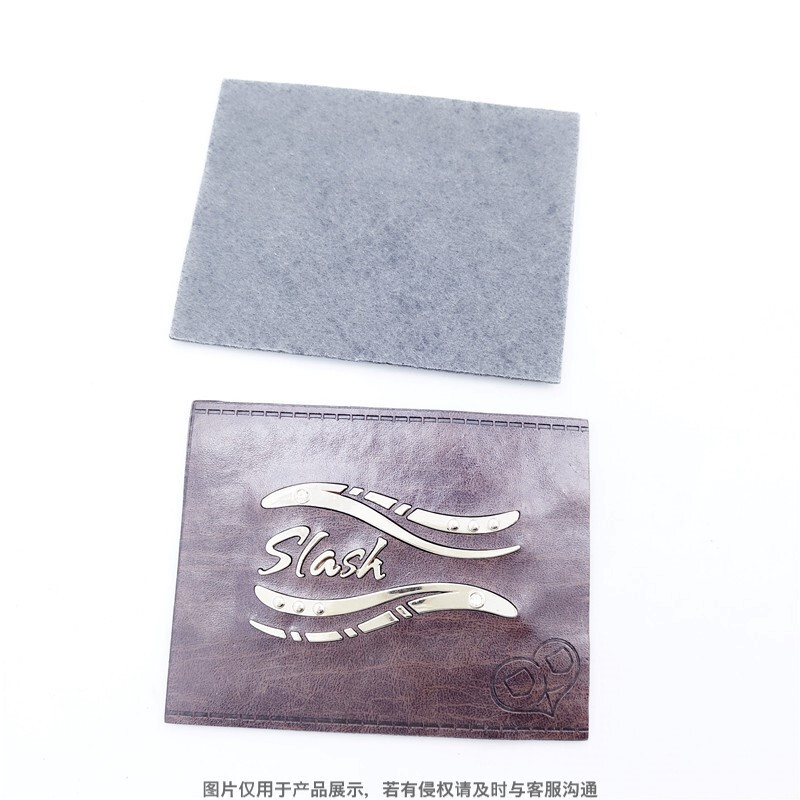 Rock Slash Card Holder Brand Independent Band Peripheral Custom Leather Card Bag Cloth Sticker