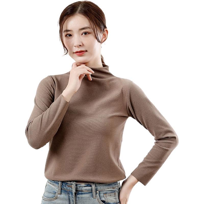 外贸双面女士高领长袖t打底衫修身保暖T恤XX0123