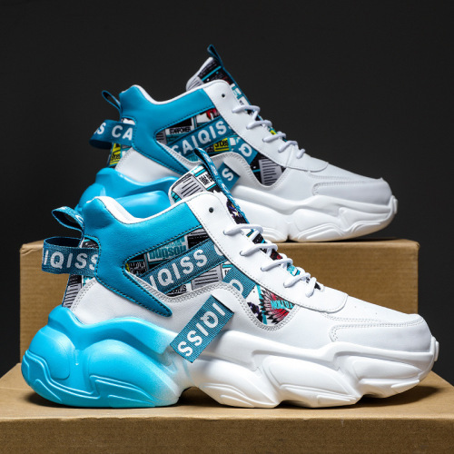 Autumn Men's Shoes, Summer Student Basketball Sports Running Sneakers, Youth Casual High-Top Thick Sole Dad's Trendy Shoes