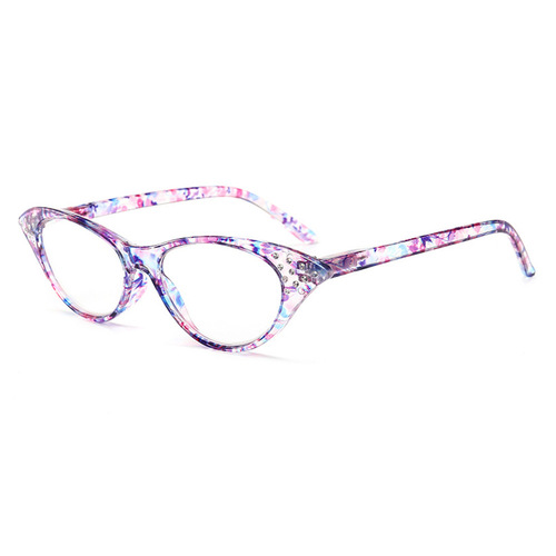 New cross-border cross-border diamond-encrusted fashionable reading glasses for men and women, the elderly, cat-eye flower glasses manufacturers wholesale eye reading