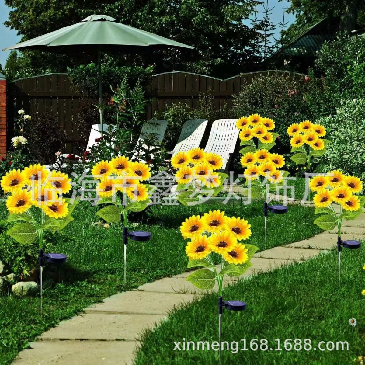 2026 girasol solar LED 6 luces de enchufe al aire libre patio jardín Solar arreglos florales image 6