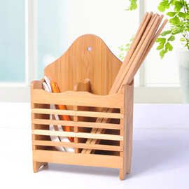 Y0G放筷子筒收纳壁挂式竹筷笼子家用多功能简约沥水创意筷子篓默