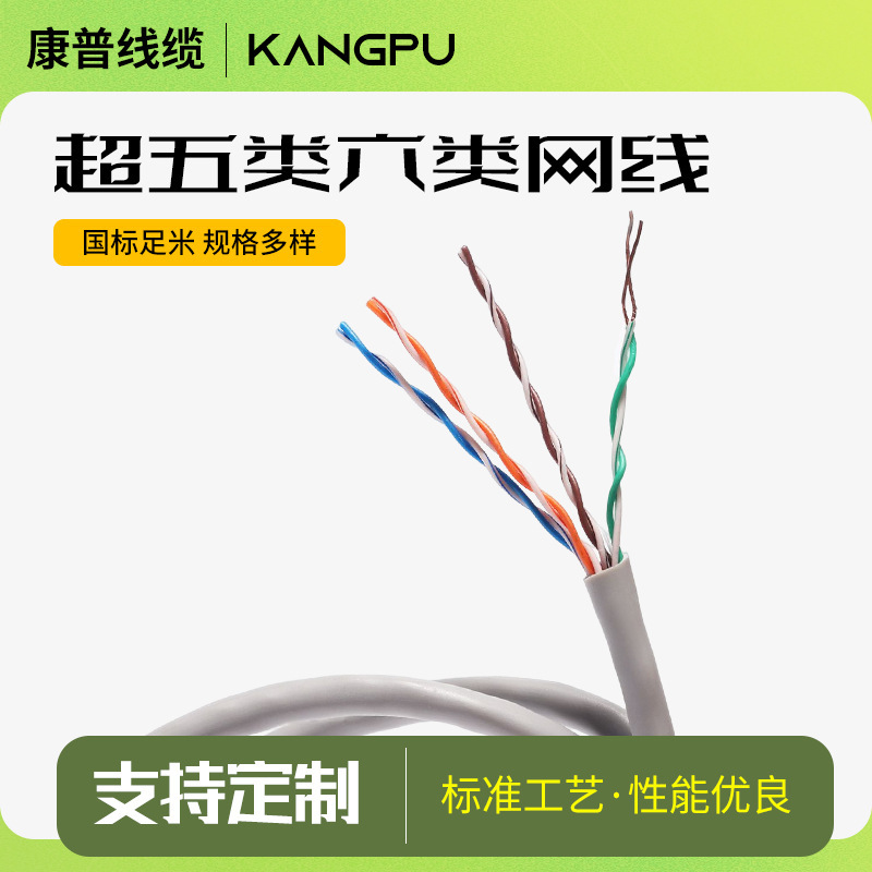 Cat5E Category 5E Network Cable Hsyv-5E Conpu Oxygen-Free Copper Network Cable Engineering Poe Monitoring Twisted Pair Network Cable