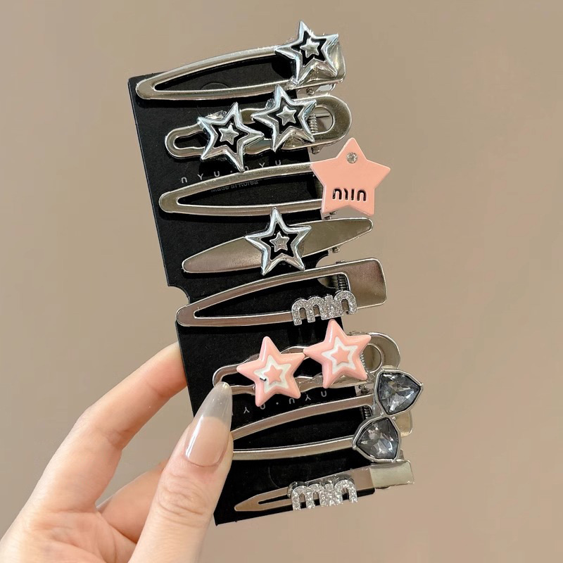 Horquilla de color dopamina, clip de pico de pato de cabello roto coreano femenino, horquilla de sentido avanzado y2k, clip lateral con flequillo, tocado