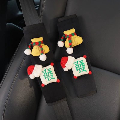 Original Handmade High-End Mahjong Fortune Seat belt shoulder pad - fortune-mahjong-money-bag-shoulder-pads-2-pack