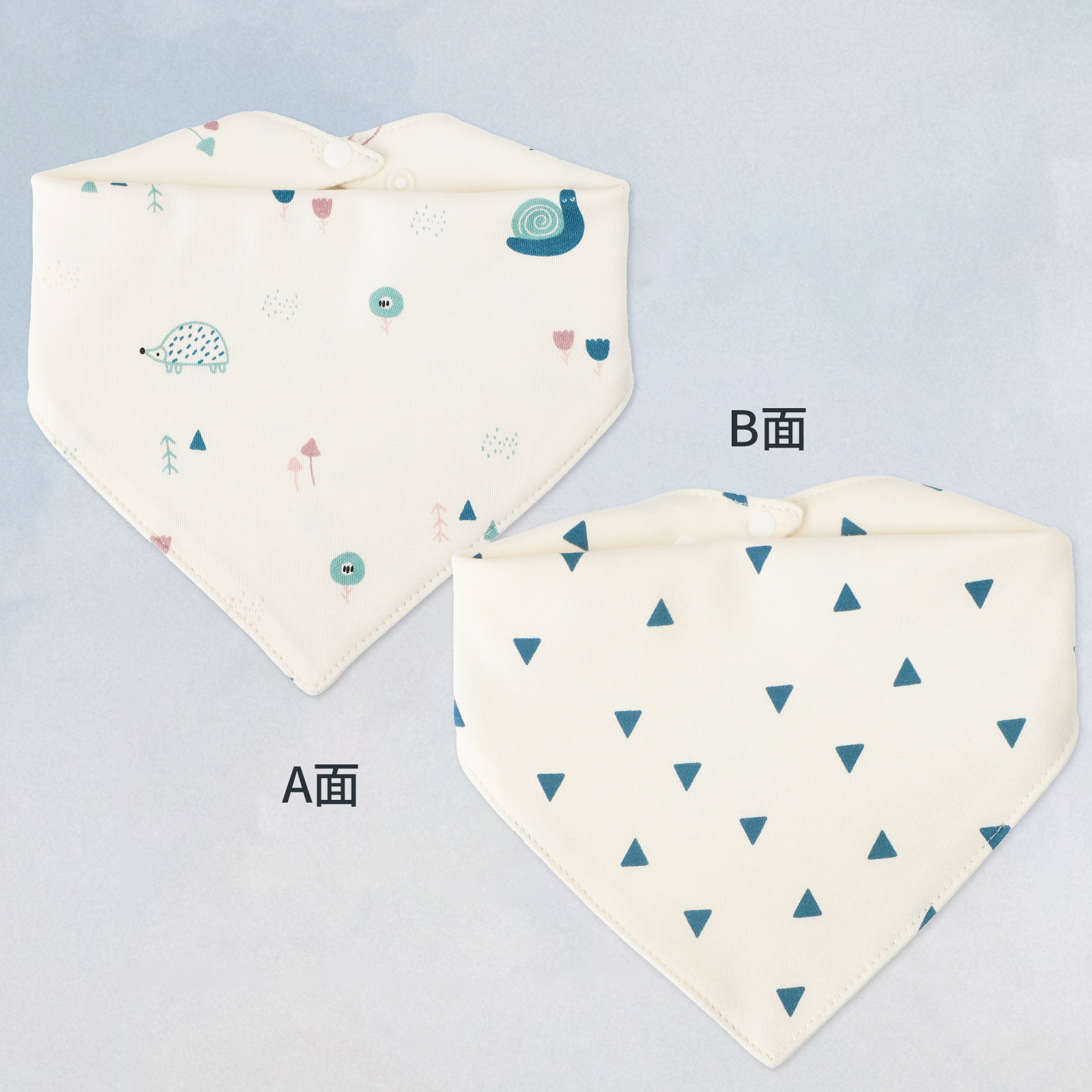 Yin Xiuli toalla de saliva de bebé de algodón con estampado de doble cara bufanda de saliva triangular para bebé bufanda babero babero transfronterizo