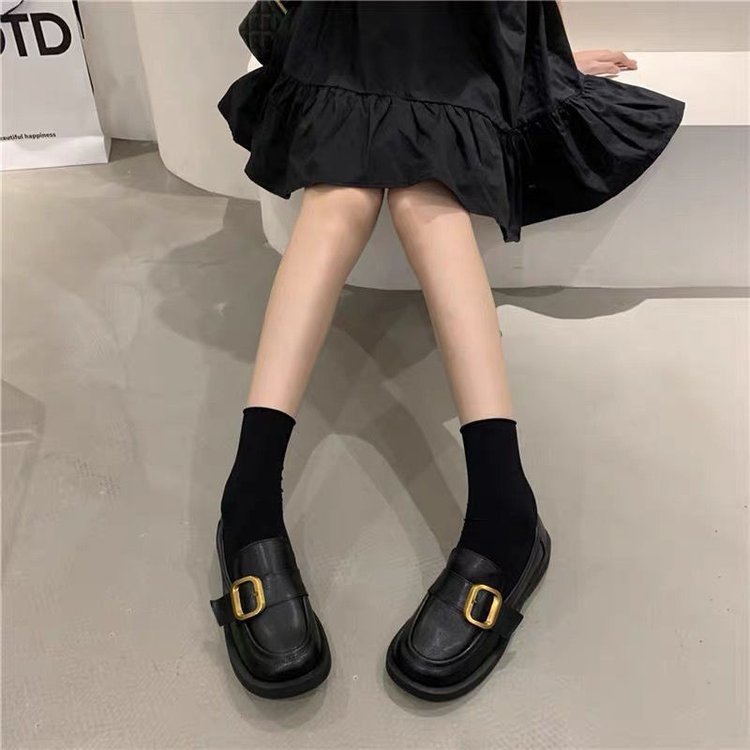 2024春季新款英伦风软底小皮鞋法式复古黑色乐福鞋女孩单鞋演出鞋