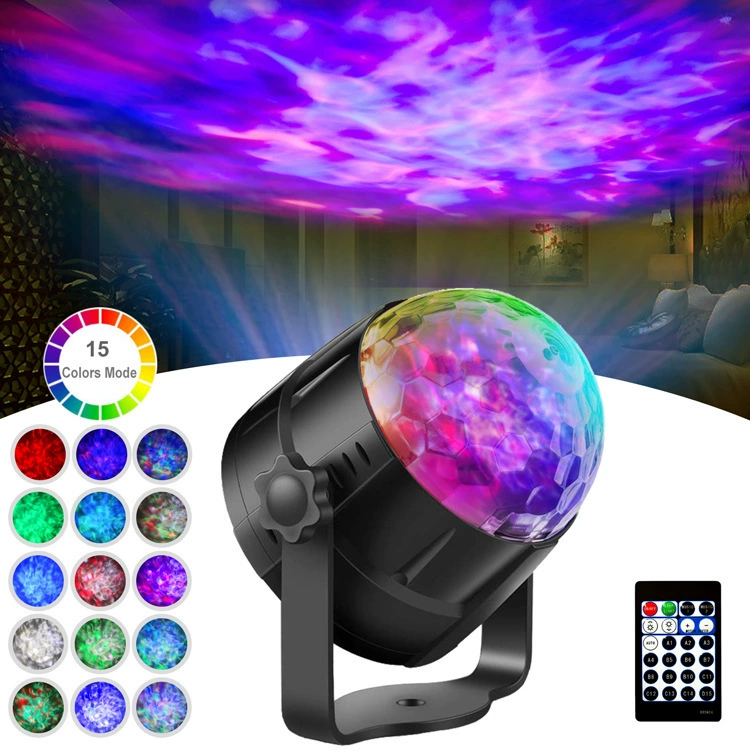 Лампа звездного неба, светодиодная проекционная лампа, проектор северного сияния, 15 цветов, звездный водный узор, океан, Вселенная, атмосфера, ночник, подарок