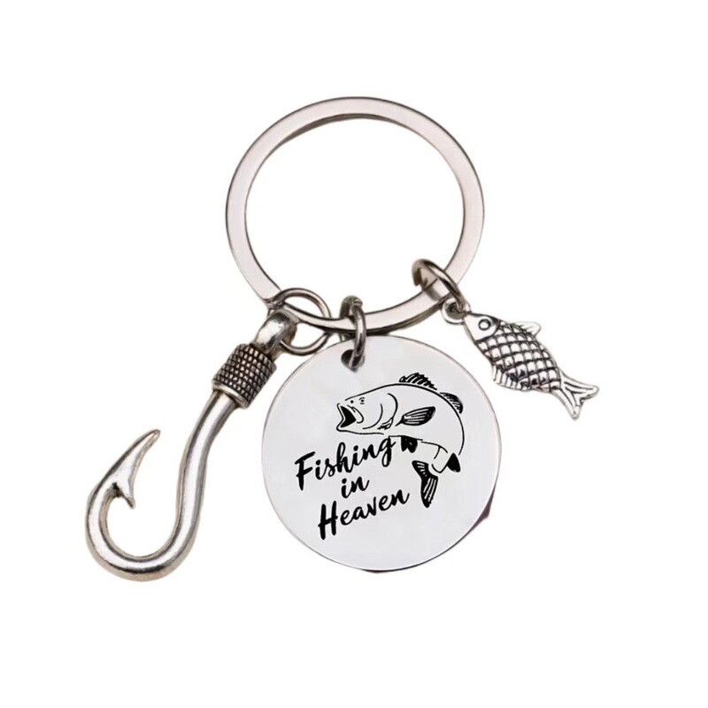 Giant steel jewelry fishing lovers you're my best catch stainless steel keychain gift