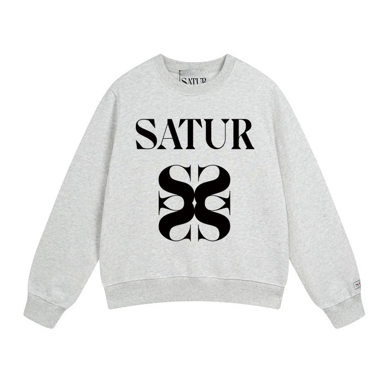 现货重磅SATUR卫衣经典款对标logo印花圆领上衣男女同款一件代发|undefined