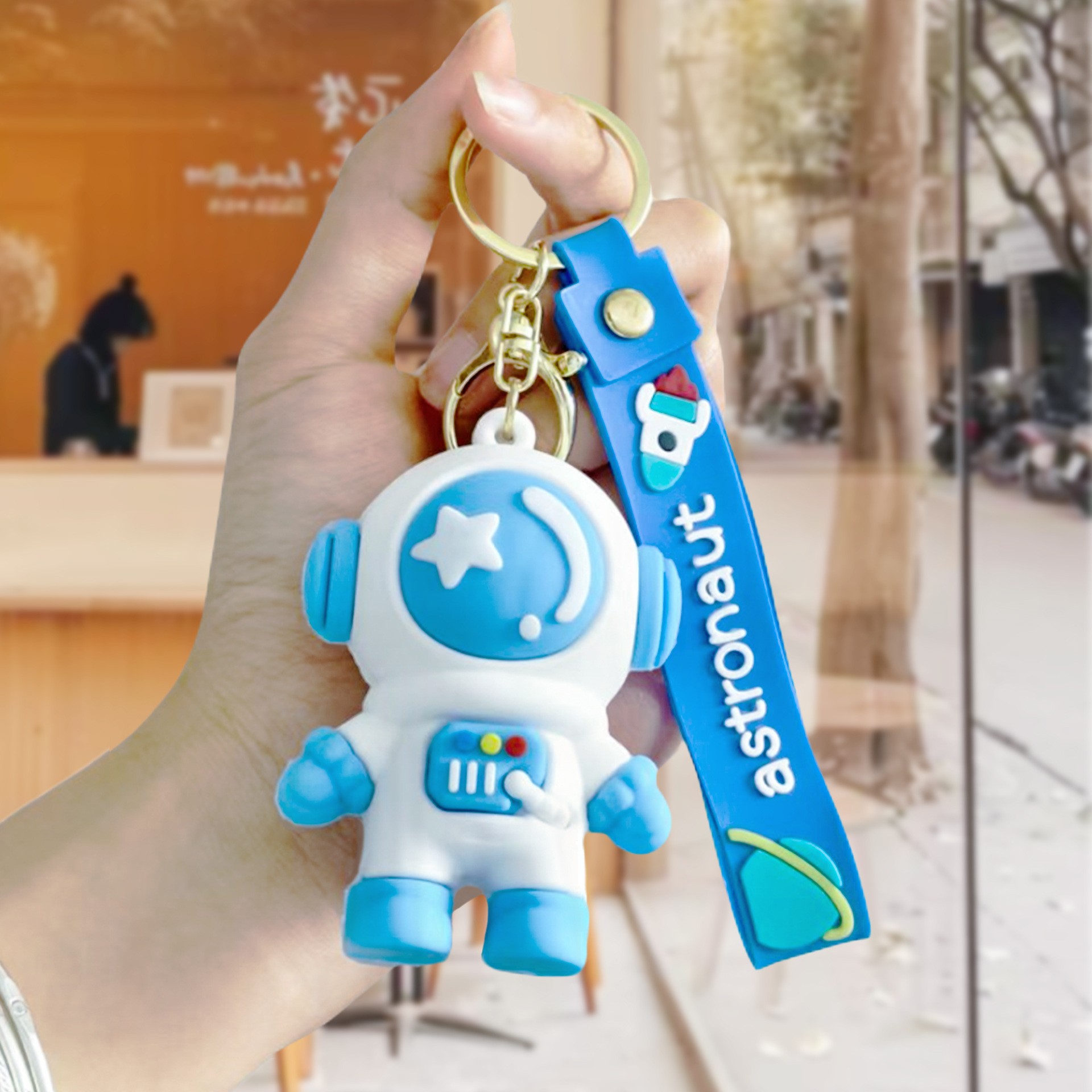 Astronautas de dibujos animados interestelares creativos astronautas muñecas colgantes de llaves regalo para niños niñas colgantes de bolsas escolares
