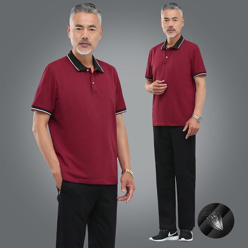 2024 verano nuevo hombre de mediana edad camiseta de manga corta delgada casual corto juego deportivo de tamaño grande papá dos piezas