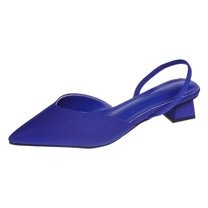 Женские сандалии с носком 2023, новые летние Простые сандалии на квадратном каблуке с острым носком, женская модная женская обувь с ремешком на высоком каблуке