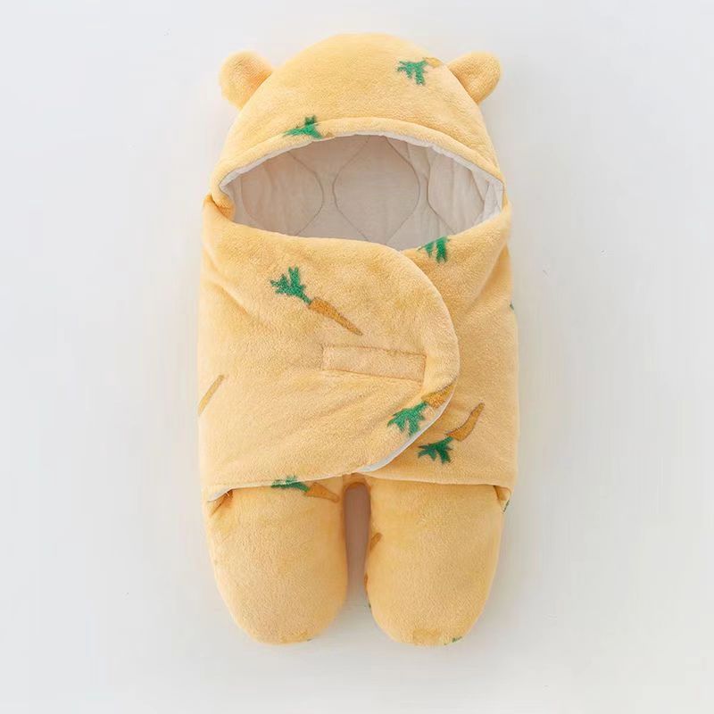 Bebé recién nacido, edredón de otoño e invierno, bolsa de bebé gruesa, edredón de lana de cordero, productos maternos e infantiles de doble uso, saco de dormir a prueba de sobresalto