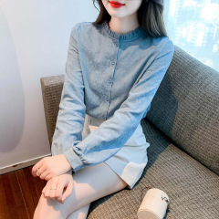 立领雪纺衬衫打底衫早春装2025年秋冬女新款长袖时尚洋气内搭上衣