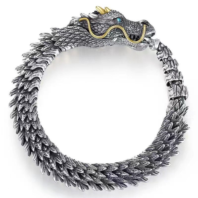 Retro Dragon Copper Plating Bracelets display picture 5