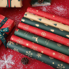 クリスマス包装紙クリスマス誕生日お祝いレトロ包装紙花クラフト紙スポット卸売