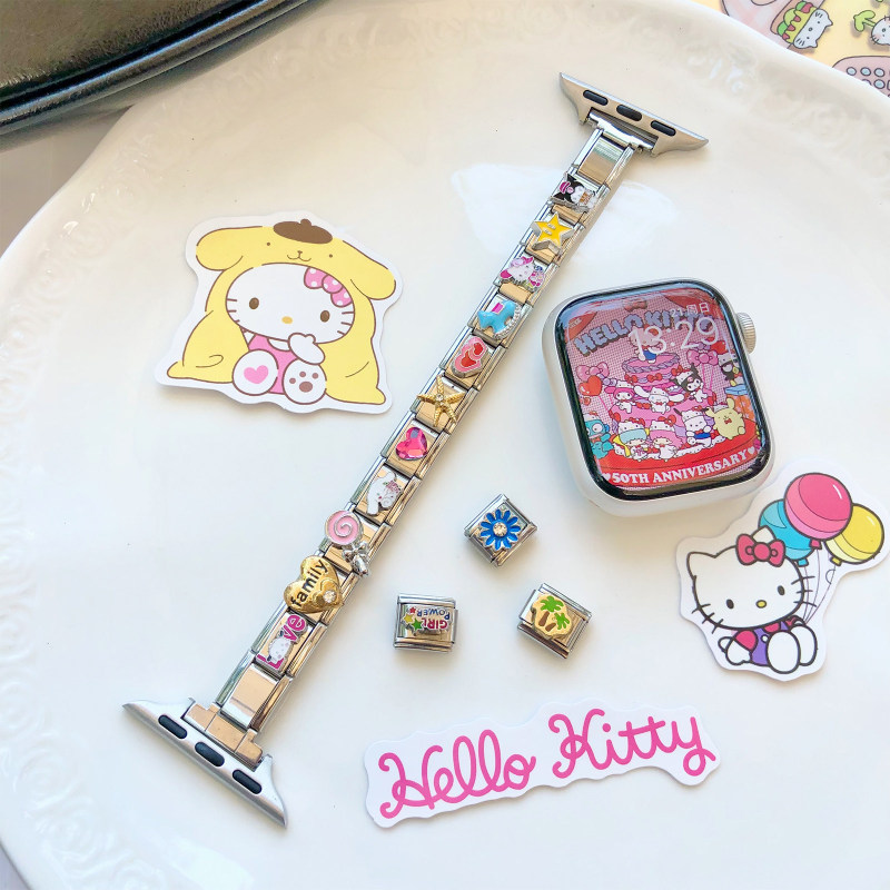 Suitable for Apple S11 Watch with Kt Cat and Friends Cartoon Module Bracelet Iwatchs10/9/8/Se
