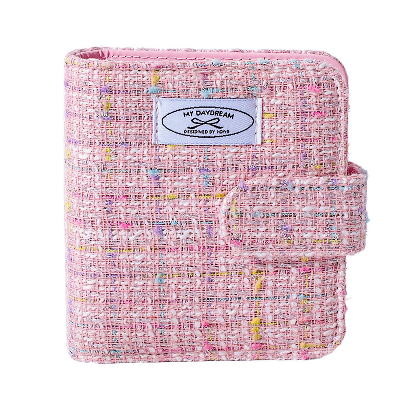 Libro de tarjetas de cuadrícula de un palacio de arte de tela de estilo pequeño, simple y fresco, tarjeta pequeña persiguiendo estrellas, álbum de fotos Polaroid, álbum de almacenamiento de postales