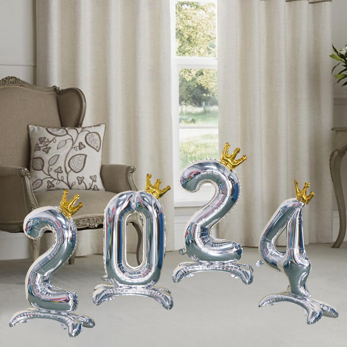 De pie digital de aluminio película digital globo fiesta de cumpleaños decoración de la boda 32 pulgadas globo de pie