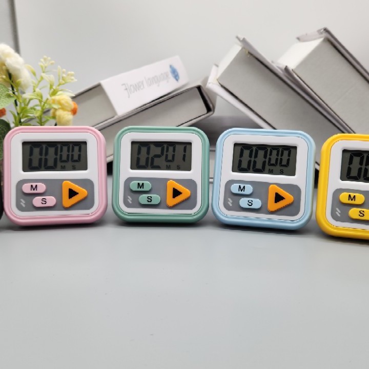 Upgraded version with silent flashing light switch timer alarm clock for student study and dual-use electronic time management in the kitchen