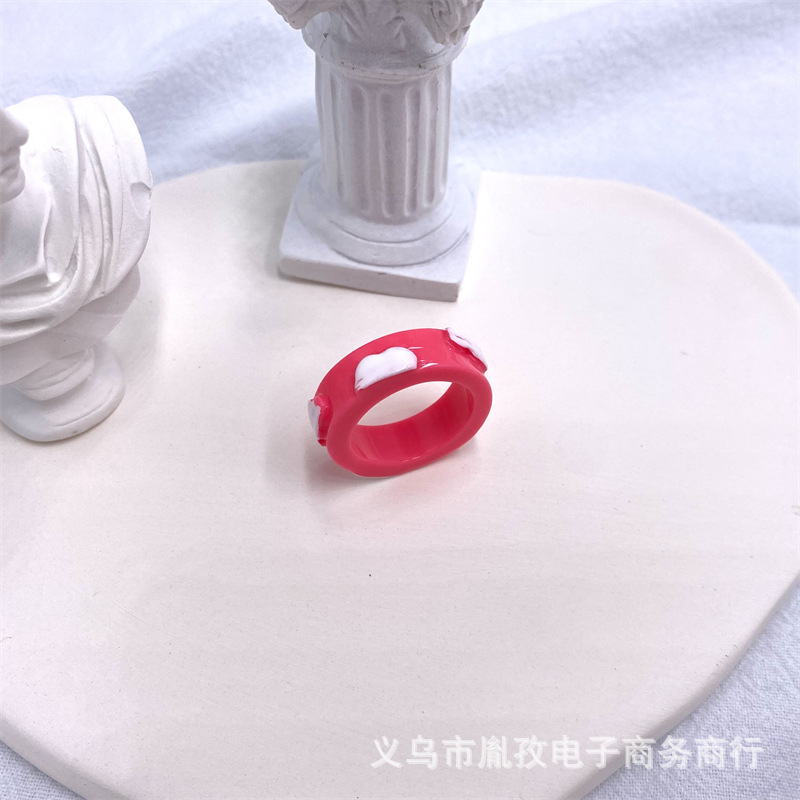 Moda creativa anillo de nube blanca resina acrílico original personalidad irregular anillo de nube anillo ventas directas de la fábrica