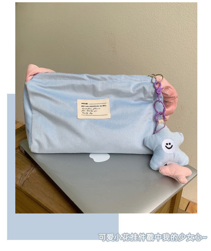 19212 corduroy retro underarm bag, sweet and youthful girl's single-shoulder bag with contrasting colors, cute student square bag undefined
