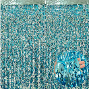 Bright Scimitar Rain Silk Curtain Wave Rain Silk Curtain Background Decoration Birthday Wedding Festival Scene Decoration Color Strip
