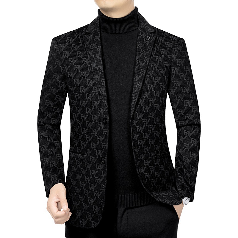Herrenbekleidung 2024 Frühling und Herbst Neue Herrenanzugjacke mittleren Alters Papas Anzug High-End-Business-Casual-Anzug Herrenoberteile_voghion.com